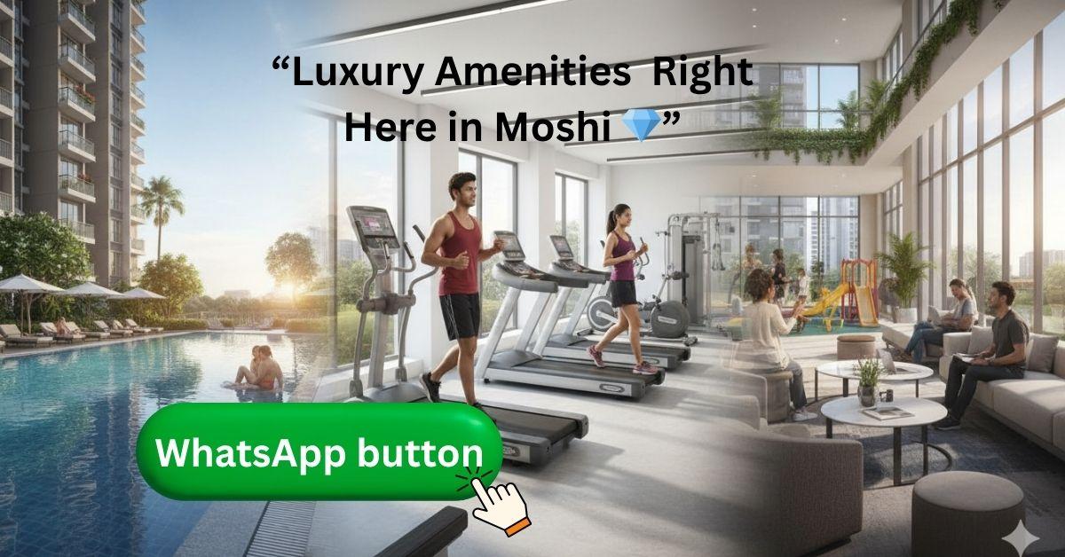 Amenities and lifestyle features in 2 bhk flat near Dudulgaon Moshi Pune